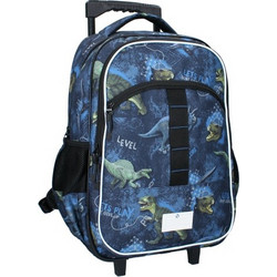 Vadobag Pret Skooter Dinogames Σχολική Τσάντα Τρόλεϊ Δημοτικού Μπλε 421-1467