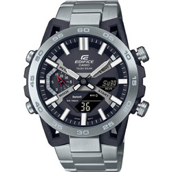 Casio Edifice Ανδρικό Ρολόι Χρονογράφος Solar με Ασημί Μεταλλικό Μπρασελέ ECB-2000D-1AEF