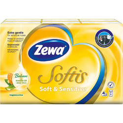 ZEWA Softis Soft & Sensitive Χαρτομάντηλα Τσέπης 4Φ - 6 τεμ