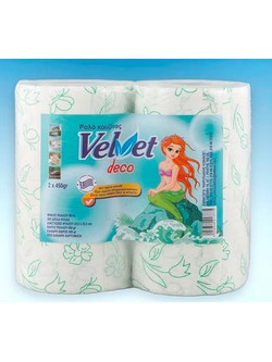 ΡΟΛΛΟ ΚΟΥΖΙΝΑΣ VELVET DECOR 2 ΤΕΜΑΧΙΩΝ Χ 450gr - PAPERS GOLD