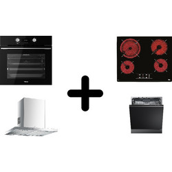 Teka HLB 8416 BK Φούρνος πολλαπλών λειτουργιών+TT 6420 Κεραμική Εστία+DSJ 680 Καμινάδα τοίχου+DFI 76950 Πλυντηριο πιάτων