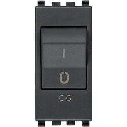 Διακόπτης ΜΤ 1P+N C6 CB 120-230V Γκρί Eikon