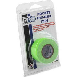 PROTAPES PROPOCKET24NGR Pocket Gaffer Tape Neon Green 24.5mm x 5.4m - Protapes and Specialties