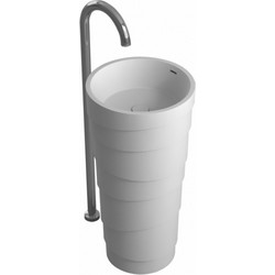 Inter Ceramic iStone Νιπτήρας Μπάνιου Δαπέδου Στρογγυλός 45x90cm Λευκός 4547