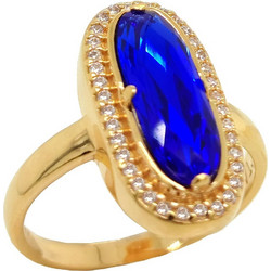 Δαχτυλίδι Anastasios Creations χρυσό ασήμι 925 με Swarovski majestik blue FD737-MB