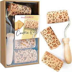 ScrapCooking Mini Ξύλινα Ρολά για Μπισκότα με Διάφορα Σχέδια