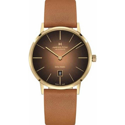 Hamilton American Classic Ανδρικό Ρολόι Αυτόματο με Καφέ Δερμάτινο Λουράκι H38475501