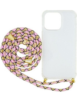GOOSPERY CLEAR CASE WITH STRAP IPHONE 14 PLUS (PINK)