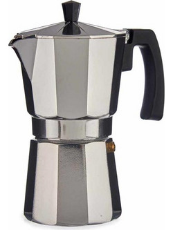 Καφετιέρα μπρίκι για Espresso από αλουμίνιο, για 9 φλυτζάνια καφέ, σε ασημί χρώμα, 19x11x22 cm - Aria Trade