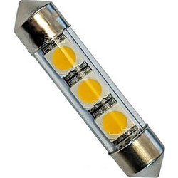 Λάμπα Led Σωληνωτή 36mm 3 Leds 12volt Λευκό Φως 1 Τεμάχιο