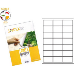 Sorex Ετικέτες Γενικής Χρήσης 63.5x38.1mm Λευκές 100 Φύλλα
