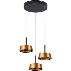 Sunlight GLOSS-P300 Κρεμαστό Φωτιστικό Οροφής Τρίφωτο LED Χρυσό