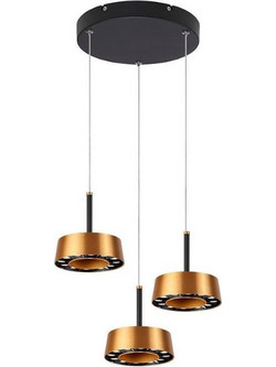Sunlight GLOSS-P300 Κρεμαστό Φωτιστικό Οροφής Τρίφωτο LED Χρυσό