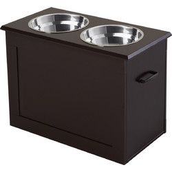 PawHut Raised Dog Bowl Hold with 2 Bowls Φ24cm από ανοξείδωτο ατσάλι D08-021CF