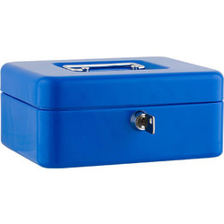 Μεταλλικό κουτί ταμείου με κλειδί Sax 20X9X16cm μπλέ (810-04)