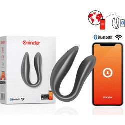 Oninder G-Spot & Clitoral Stimulator Διπλός Δονητής για Ζευγάρια με App Control Μαύρος