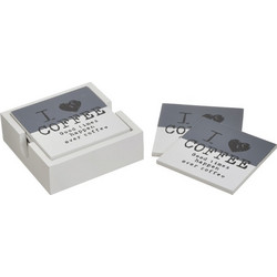 Σουβέρ Σετ 6τμχ Ξύλινο Λευκό-Γκρι CLICK 12x12x4εκ. 6-70-151-0147 - CLICK - 6-70-151-0147