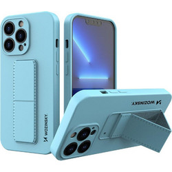 Wozinsky Kickstand Case Silicone with Stand Light Blue (iPhone 13 mini)