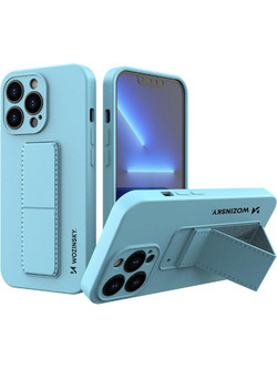 Wozinsky Kickstand Case Silicone with Stand Light Blue (iPhone 13 mini)