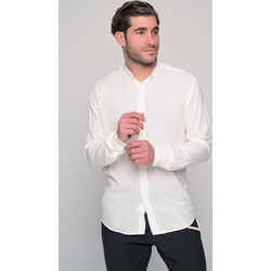 Ben Tailor Ανδρικό Πουκάμισο Βαμβακερό Μακρυμάνικο Slim Fit με Mao Γιακά Λευκό BENT.0729