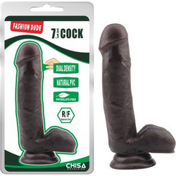 Chisa Novelties Fashion Dude 7.1" Ρεαλιστικό Dildo με Βεντούζα & Όρχεις 17.8cm Καφέ