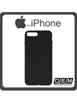 Θήκη Πλάτης - Back Cover, Silicone Σιλικόνη Matt Black Μαύρο For iPhone 7 Plus/8 Plus
