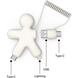XOOPAR BUDDY ECO FRIENDLY MULTI USB CABLE WHITE