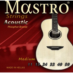 Mastro Σετ 6 Χορδές Ακουστικής Κιθάρας Phosphor Bronze 11-50" Medium Tension