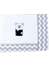 Baby Star Σετ Βρεφικά Σεντόνια Λίκνου 70x95 Sugar Family White/Black