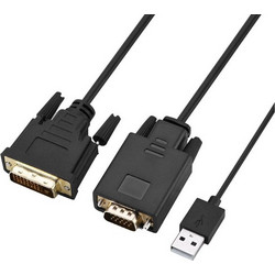 Καλώδιο 2m POWERTECH DVI 24+1 σε VGA Active Gold - 1080P/60HZ RTD2166 σε μαύρο χρώμα - CAB-DVI009