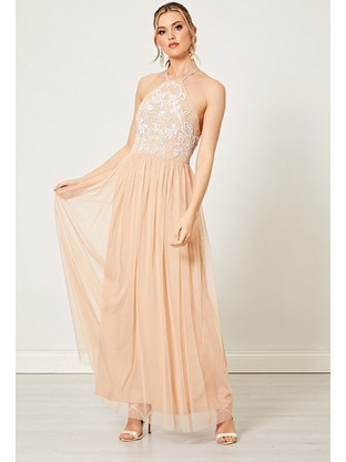 Angeleye Maxi Καλοκαιρινό Βραδινό Φόρεμα Ροζ M026226