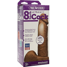 Doc Johnson Vac-U-Lock Ultraskyn Ρεαλιστικό Dildo με Βεντούζα & Όρχεις 19cm Caramel