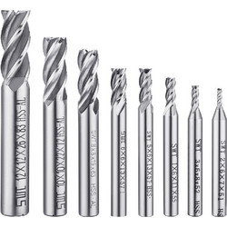 8pcs HSS CNC Flute Bit (2mm, 3mm, 4.5mm, 6.8mm, 10mm, 12mm)HR0579