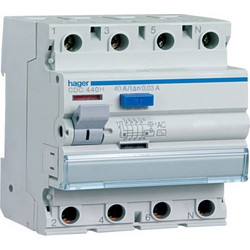 Ρελέ διαφυγής 40A-63A τύπου AC τριφασικό Hager CDC742H CDC763H-CDC742H CDC742H