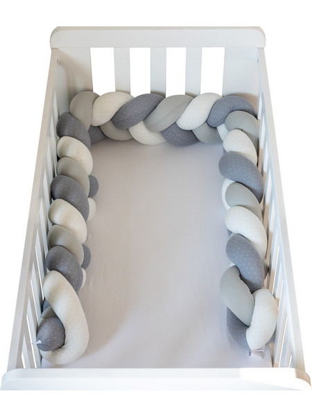 Bubaba Πάντα Κούνιας Πλεξούδα Γκρι 15x235cm