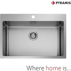 Pyramis Istros Ένθετος Νεροχύτης Inox Σατινέ 75.5x51cm 101041801