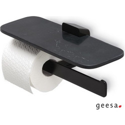 Χαρτοθήκη διπλή με εταζέρα SHIFT black matt 9948-400 GEESA