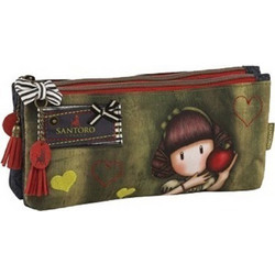 Santoro Gorjuss Dear Apple Κασετίνα με 2 Θήκες Χακί 177372