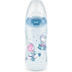 Nuk First Choice+ Πλαστικό Μπιμπερό με Θηλή Σιλικόνης κατά των Κολικών 6-18m Peppa Pig Blue 300ml
