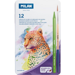 Milan Aqua Tiger Κασετίνα Ξυλομπογιές Ακουαρέλας Σετ 12τμχ