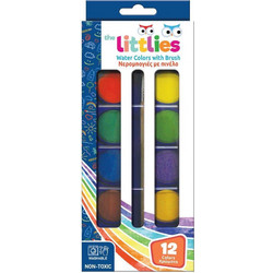 The Littlies Σετ Νερομπογιές με Πινέλο 12 Χρώματα 646087