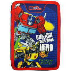 Must Transformers Unlease Your Inner Hero Κασετίνα Γεμάτη με 2 Θήκες Μπλε Κόκκινη 483248