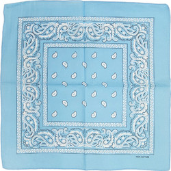 Unisex Μαντήλι Μπαντάνα - Cotton - Bandana - Vintage Σχέδιο - Γαλάζιο Ανοιχτό