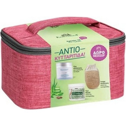 Krauterhof Anti-Cellulite Gel 250ml + Exfoliating Anti-Cellulite Shower Gel 200ml + Exfoliating Loofah + Red Neseser