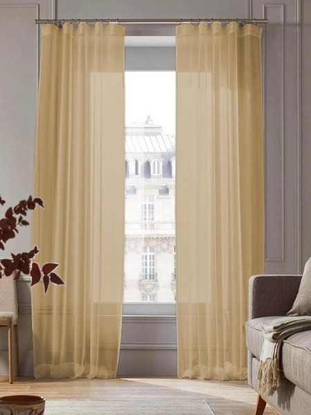 Γαρύφαλλο Κουρτίνα με Τρέσα 280x280 Thin Light Μπεζ