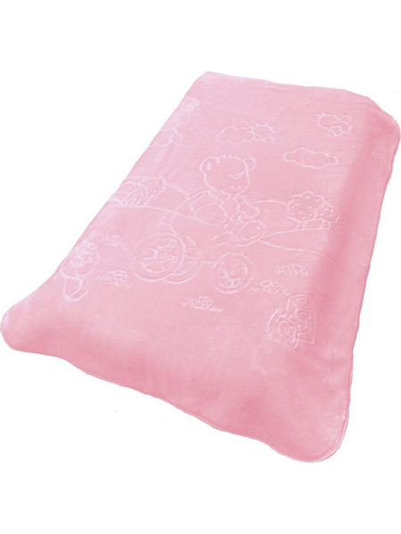 Dimcol Bicycle Bear 17 Κουβέρτα Κούνιας Βελουτέ 110x140 Ροζ