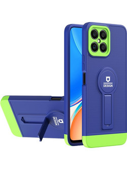 Θήκη πλάτης PC-TPU με kickstand και μαγνήτη για το Honor X8 Blue - Green
