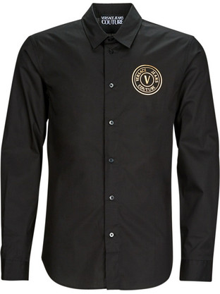 Versace Ανδρικό Πουκάμισο Μακρυμάνικο Μαύρο GALYS2CN002899