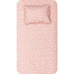 Borea Σετ Παιδικά Σεντόνια Μονά Βαμβακερά 160x240 Stars Pink