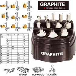 Graphite Φρεζες Για Ρουτερ Φ8Mm 12Τεμ 572103